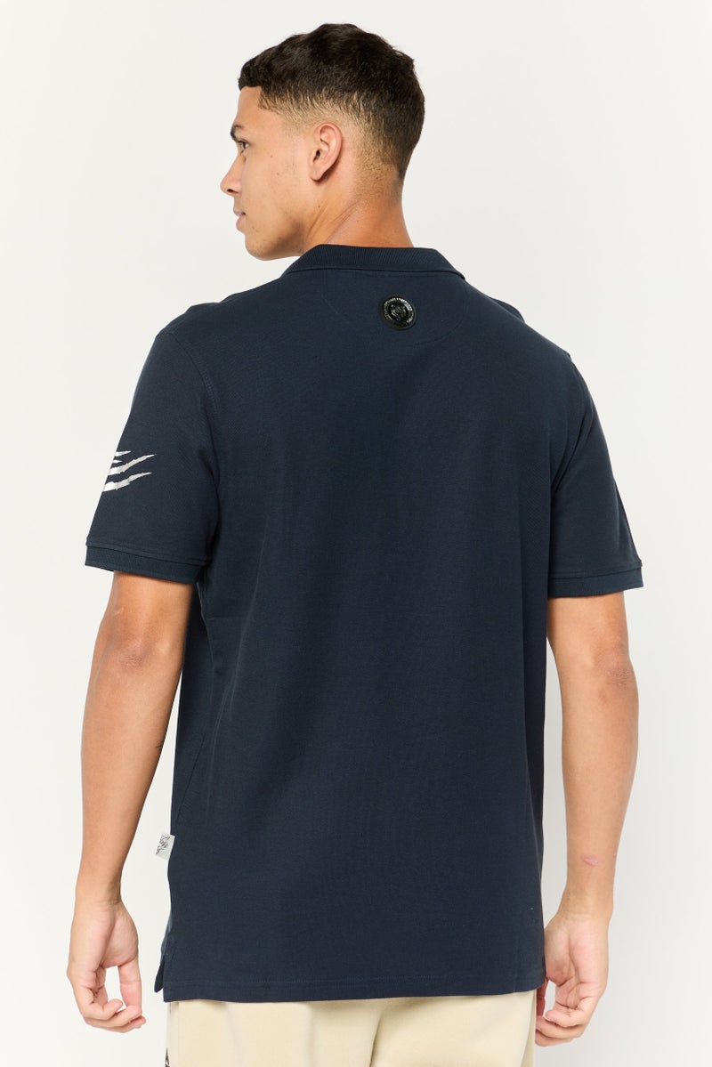 PHILIPP PLEIN تي شيرت بولو رياضي للرجال بأكمام قصيرة من بلاين سبورت، أزرق داكن - Image 4