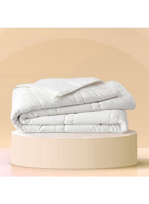 Baloo Baloo Weighted Comforter for Adults 15 lb FullQueen Pebble White 90x90  Cool  100 Cotton  Glass Microbead Fill 