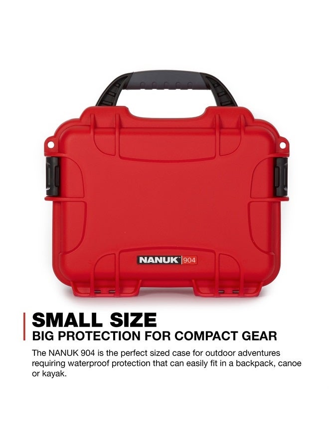 Nanuk 904 Waterproof Hard Case with Foam Insert - Red - Image 1