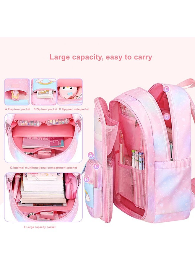 حقيبة الظهر للبنات حقيبة الظهر للأطفال حقيبة الظهر للبنات للطلاب الابتدائيين (الأرجواني) - Image 4