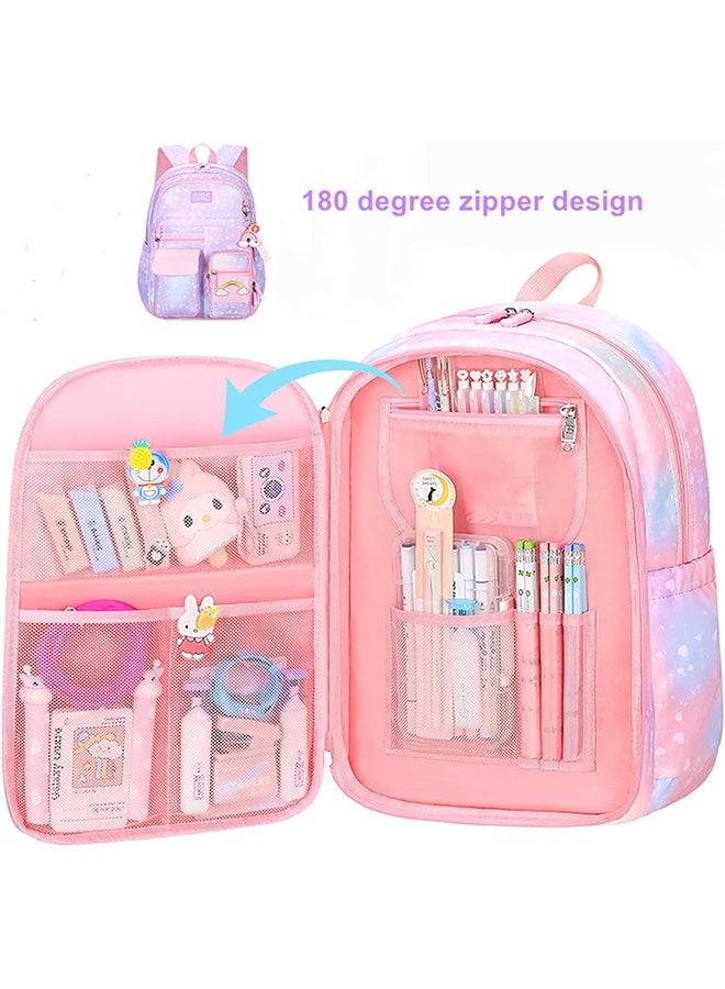 حقيبة الظهر للبنات حقيبة الظهر للأطفال حقيبة الظهر للبنات للطلاب الابتدائيين (الأرجواني) - Image 3