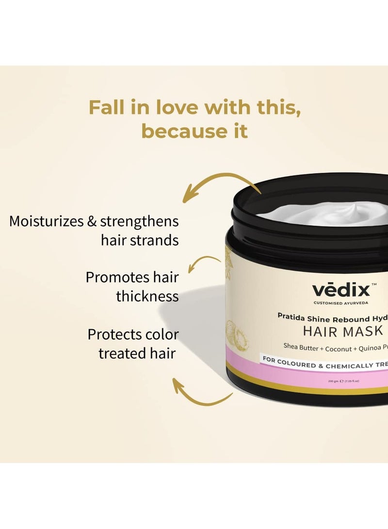 Vedix Ayurvedic Hair Mask For Hair Growth, Customized Pratida Shine Rebound Hydrating Hair Mask For Coloured & Chemically Treated Hair With Shea Butter + Coconut + Quinoa Protein - 200 Gram - Image 5