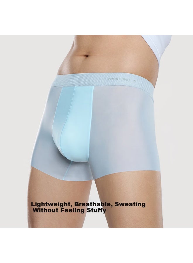 Youkeshu Men's Ice Silk Cool Feeling 7a Grade Antibacterial Deodorant Crotch Unidirectional Moisture Guide Breathable Four-corner Men's Boxer Briefs - Image 4