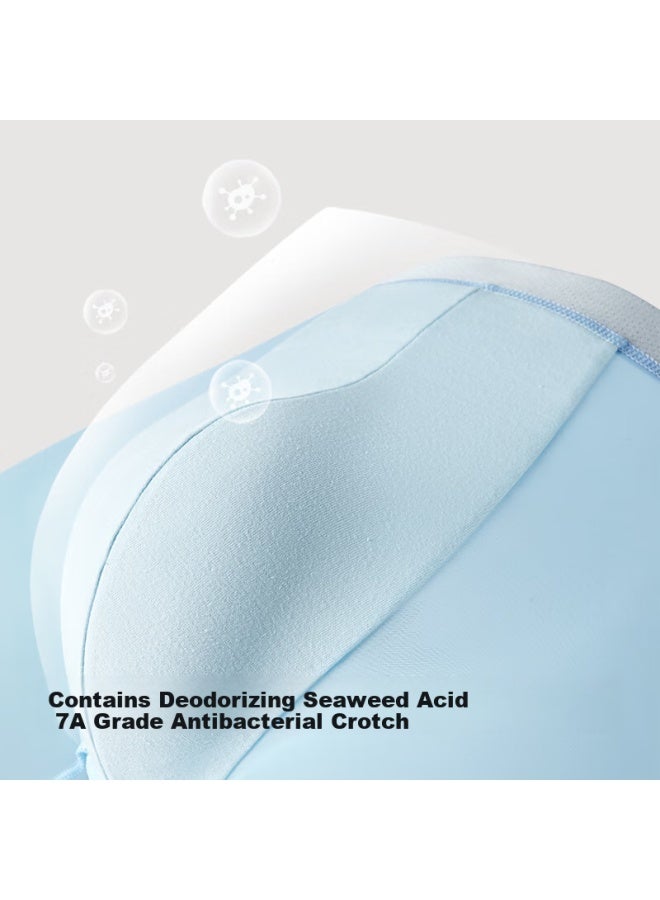 Youkeshu Men's Ice Silk Cool Feeling 7a Grade Antibacterial Deodorant Crotch Unidirectional Moisture Guide Breathable Four-corner Men's Boxer Briefs - Image 5