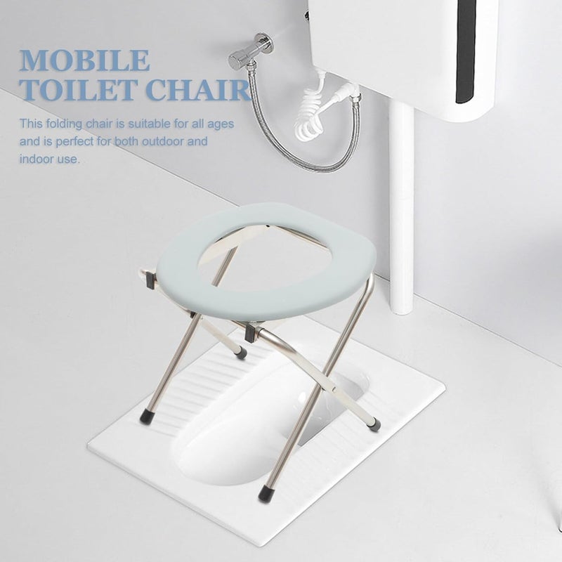 klarako Folding Toilet Sitz Adjustable Foldable Camping Toilet Portable Folding Toilet Folding Outdoor Toilet - Image 4