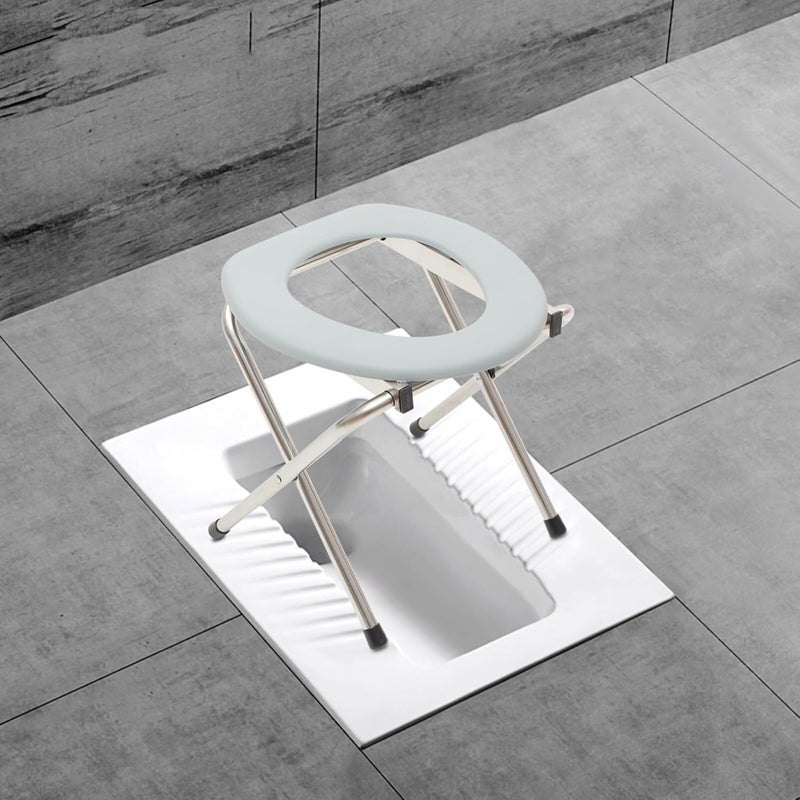 klarako Folding Toilet Sitz Adjustable Foldable Camping Toilet Portable Folding Toilet Folding Outdoor Toilet - Image 5