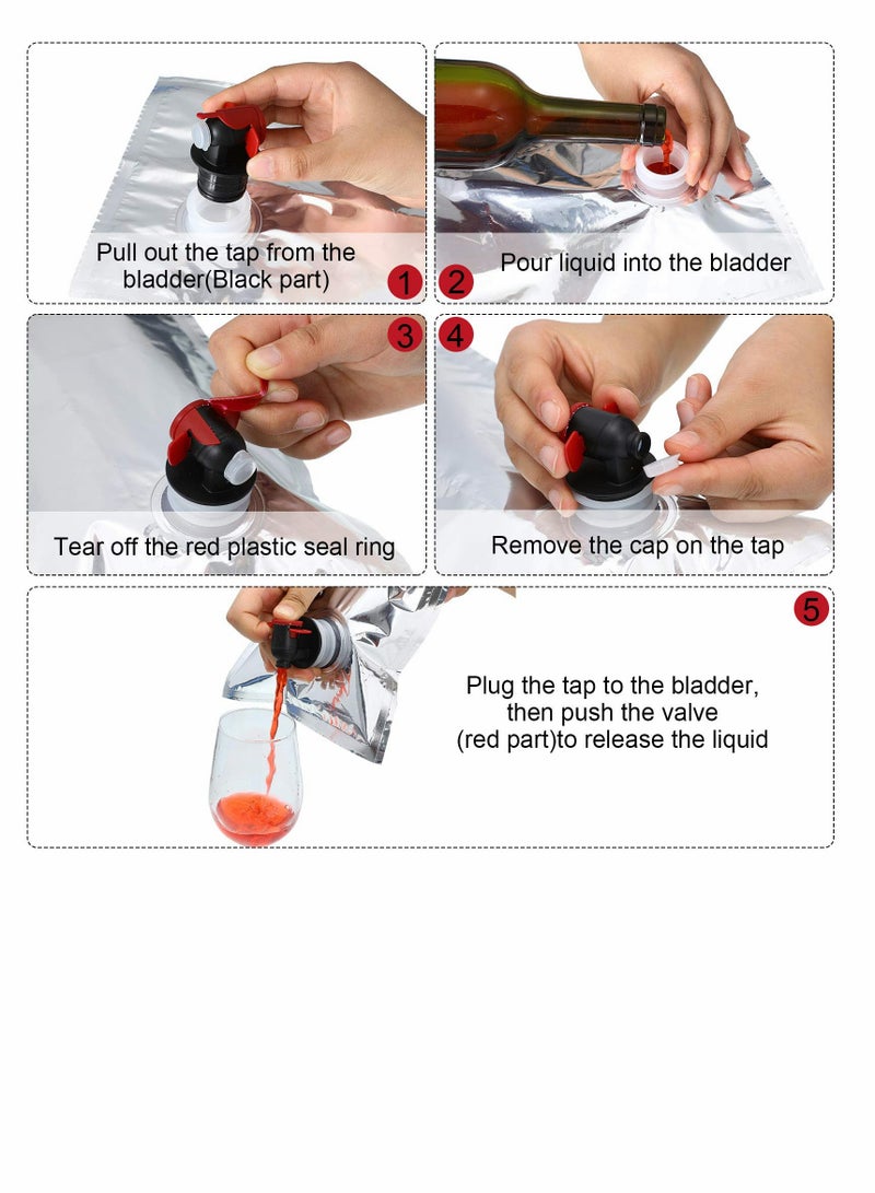 SOLARAE حقيبة استبدال زجاجة النبيذ، حقيبة تخزين قابلة لإعادة الاستخدام والتعبئة مع فوهة، محمولة للسفر والتخييم والمشي، سعة 3 لتر - Image 4