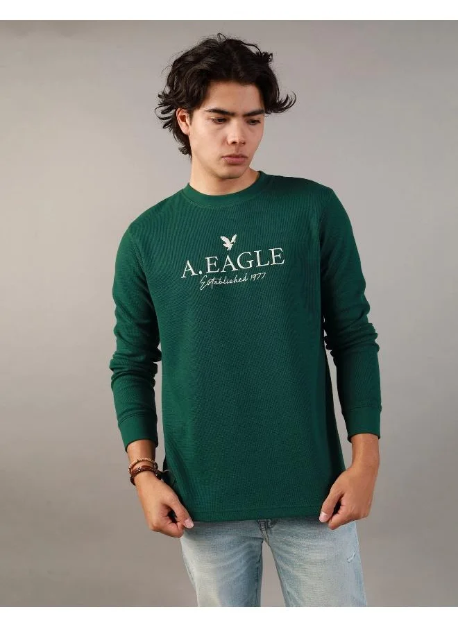 American Eagle Logo Graphic Thermal T-Shirt