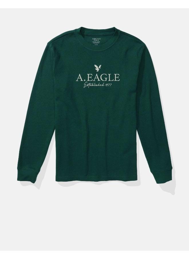American Eagle Logo Graphic Thermal T-Shirt  - Image 3