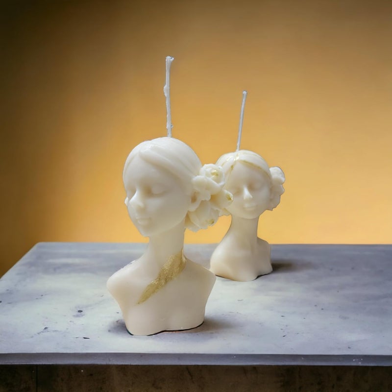 Sorcish White Flower Lady Head Premium Collection