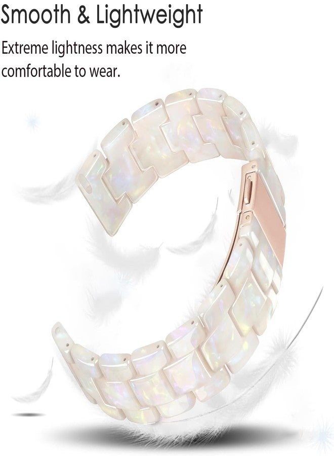 DEALELE Bands Compatible with Huawei Watch GT5 Pro 42mm / GT5 41mm / GT4 41mm / Garmin Venu 3S / Forerunner 265S / Fossil Women's Gen 6, 18mm Colorful Resin Replacement Strap for Women, Shell white - Image 2