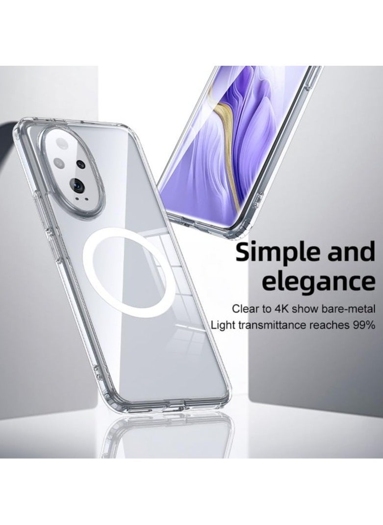 General - Honor 200 Pro 5G Case Crystal Transparent Hard PC Four Corners Shockproof Case for Honor 200 Pro Magnetic Frosting Cover - Image 1