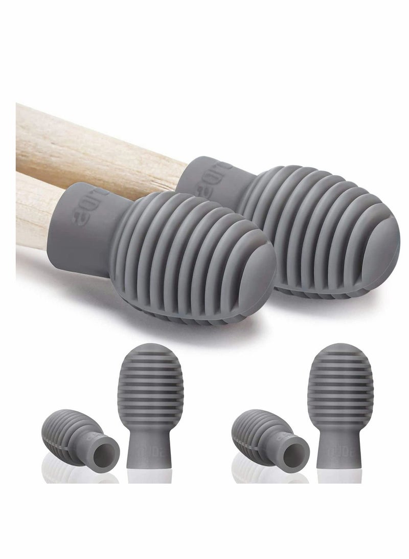 Y&D 4 Pieces Drum Mute Drumstick Silent Tip, Dampener Silicone Practice Tips Percussion Accessory, Replacement - Image 1