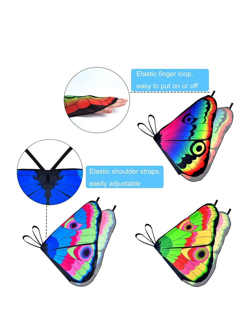 8 Pieces Kids Butterfly Costume, Lovely Butterfly Wings Masquerade Masks, Suitable for Birthday Party Favors Gifts - Image 3