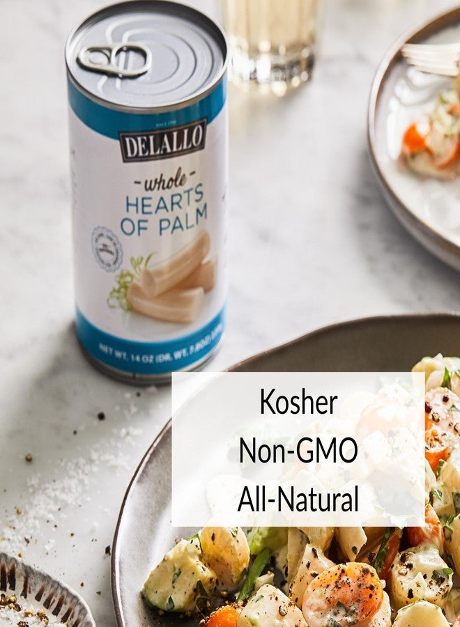 DeLallo Whole Hearts of Palm, All Natural, Harvested in South America, Low Fat and Low Calorie, Unique Canned Vegetable for Topping Salads and Snacking, Non-GMO, Kosher, Gluten-Free, 14.1 oz Can, (6 Pack) - Image 5