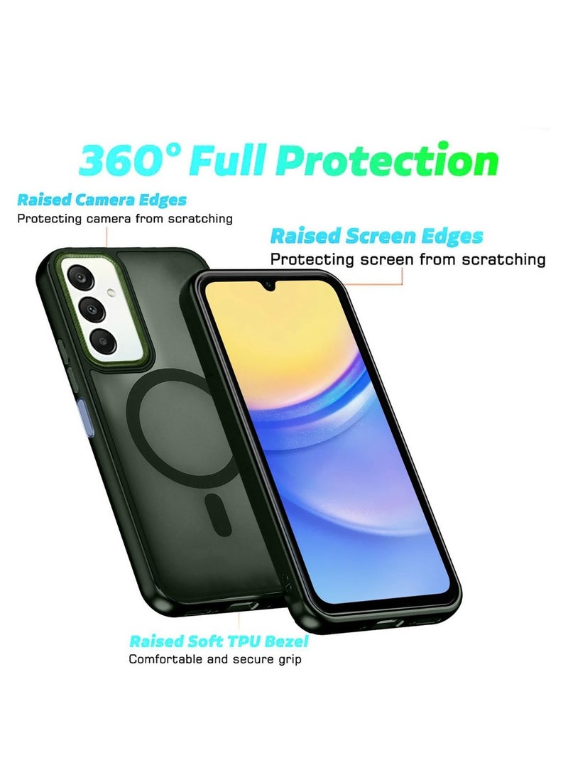 Techie حافظة مغناطيسية شفافة مع واقي عدسة كاميرا مرتفع لهاتف سامسونج جالاكسي A15 - أخضر غير لامع - Image 4