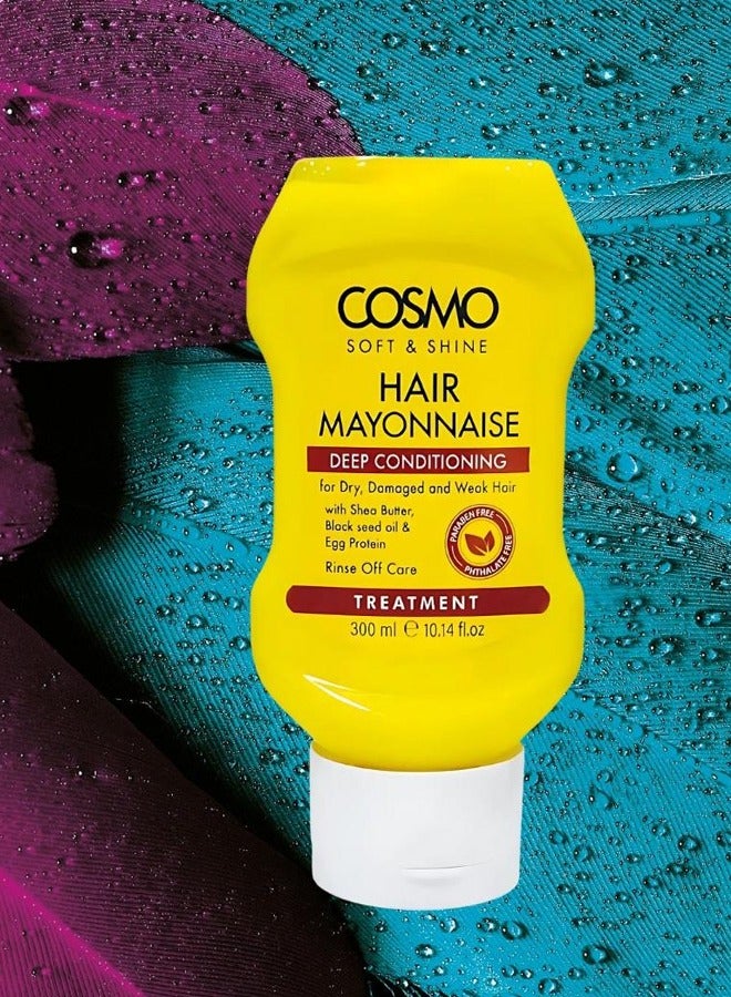 كوزمو مايونيز للشعر تكيف عميق للشعر الجاف المتقصف والضعيف 300مل - Image 1