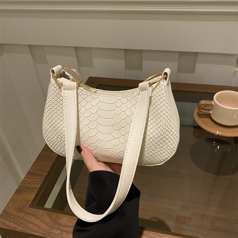 Crocodile Pattern Bag Women'S Simple Fashion Commuter Bag 2025 Popular Western Style Texture Small Square Bag Shoulder Underarm Bag - Image 2