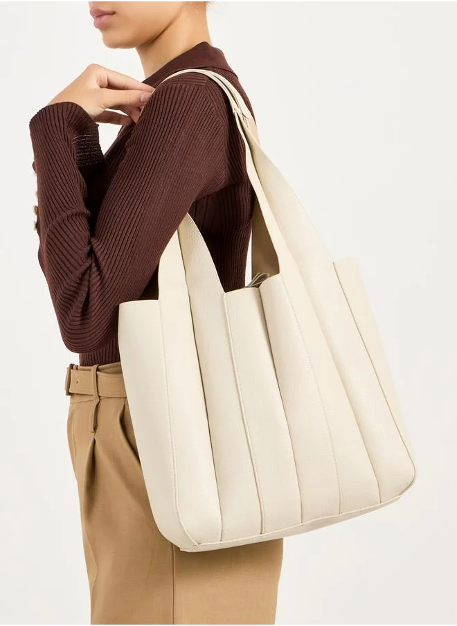 Styli Fold Pleat Detail Shoulder Bag