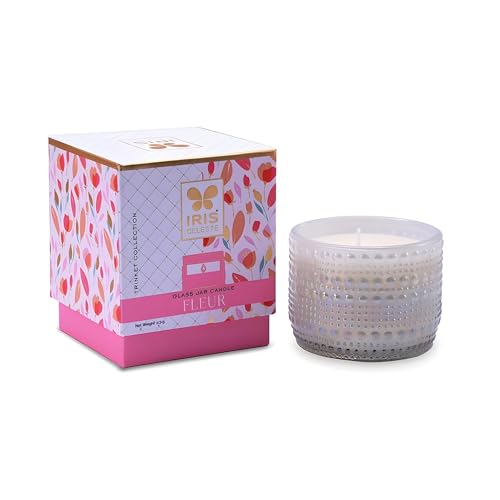 Iris Celeste Trinket Candle Fragrance Fleur,113g 4oz Pearl Color jar - Image 1