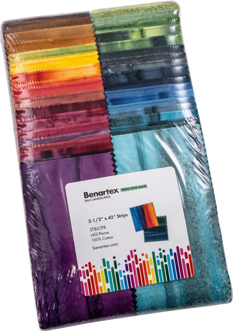 Benartex Bali Batik Landscapes Strip-Pies 40 2.5-inch Strips Jelly Roll Benartex - Image 1