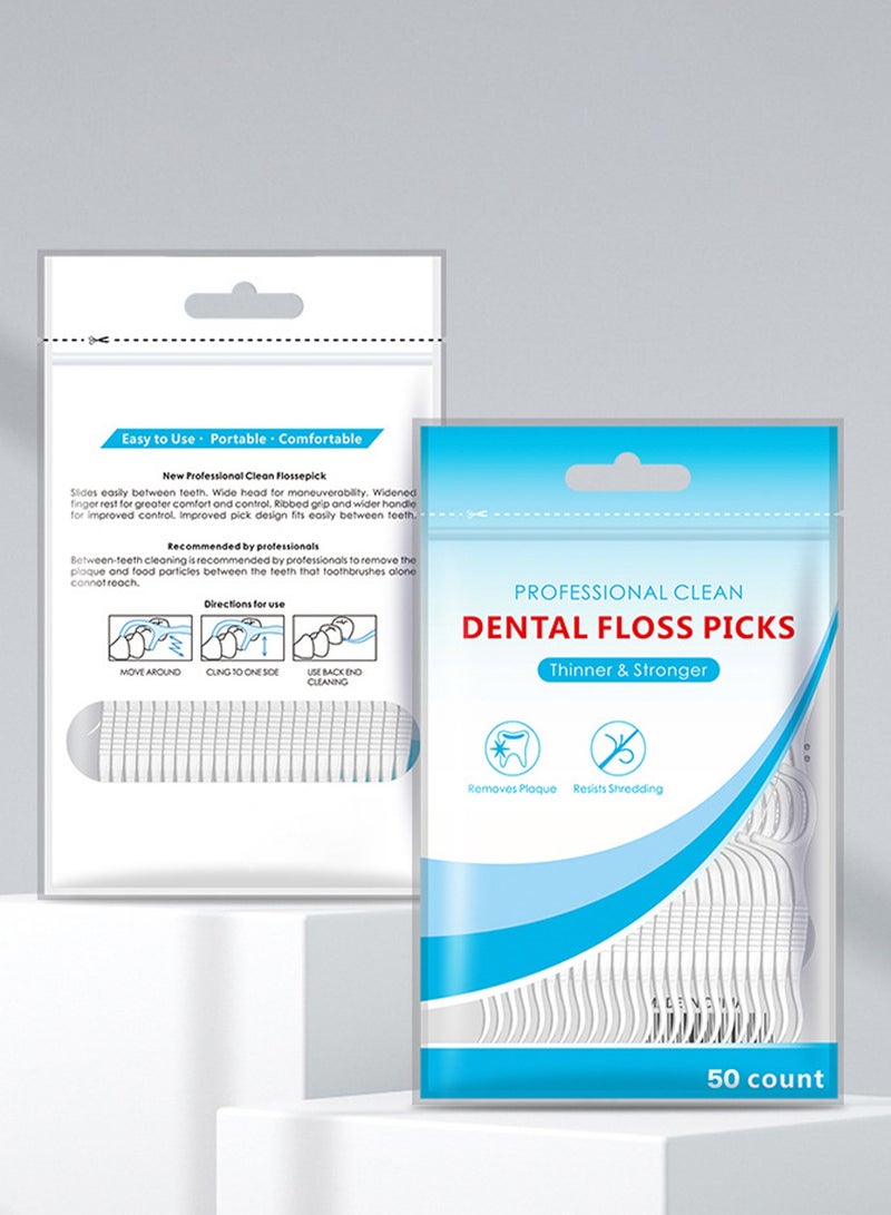 LOOPITYS 50-pcs dental floss toothpick,teeth stick,tooth picks,floss picks,teeth cleaning，family size (50 picks) - Image 4