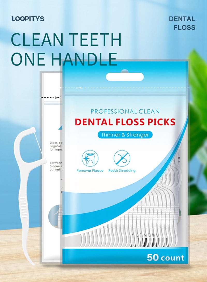 LOOPITYS 50-pcs dental floss toothpick,teeth stick,tooth picks,floss picks,teeth cleaning，family size (50 picks) - Image 2
