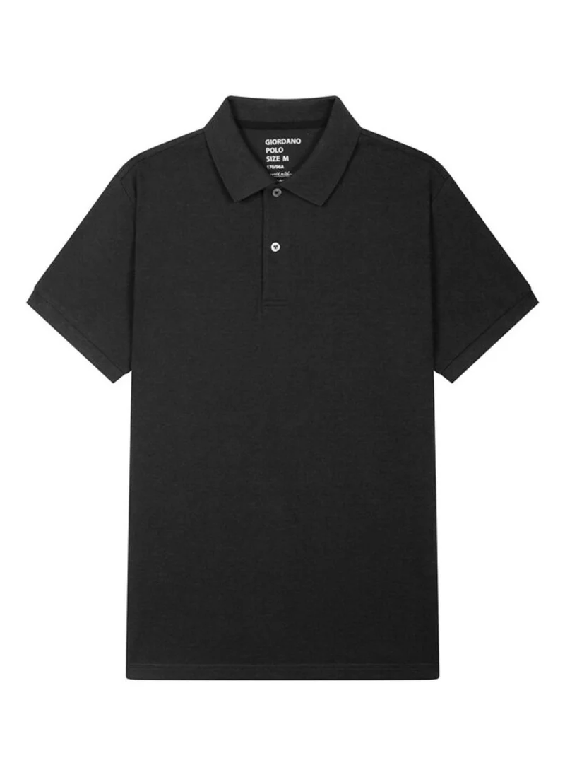 GIORDANO Men's Solid Performance Polo - Black