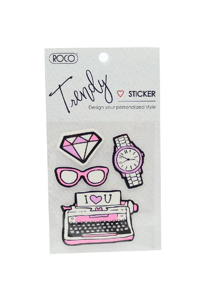 تريندي ملصقات عصرية لخطوط الآلة الكاتبة