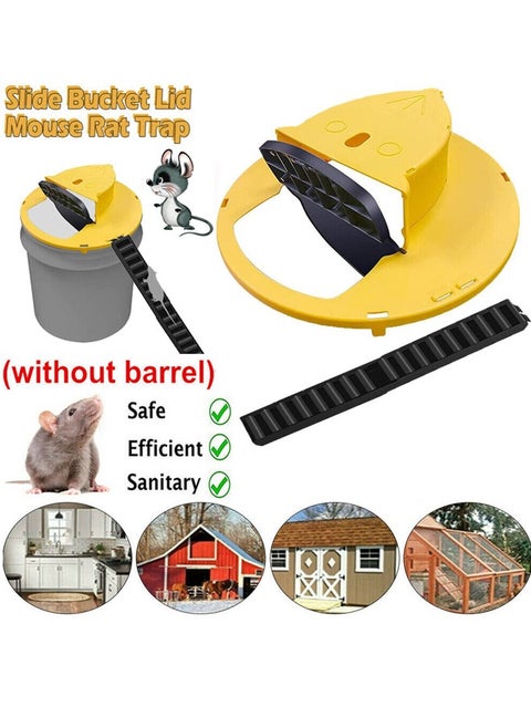 Mouse Trap Bucket Mouse Trap - Flip and Slide Mouse Trap Bucket Lid Mouse Trap Rat Trap - Multi Catch Indoor Outdoor - Auto Reset - 5 Gallon Bucket Rat Trap Bucket flip lid
