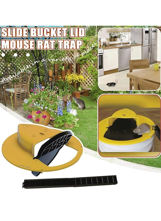 Mouse Trap Bucket Mouse Trap - Flip and Slide Mouse Trap Bucket Lid Mouse Trap Rat Trap - Multi Catch Indoor Outdoor - Auto Reset - 5 Gallon Bucket Rat Trap Bucket flip lid