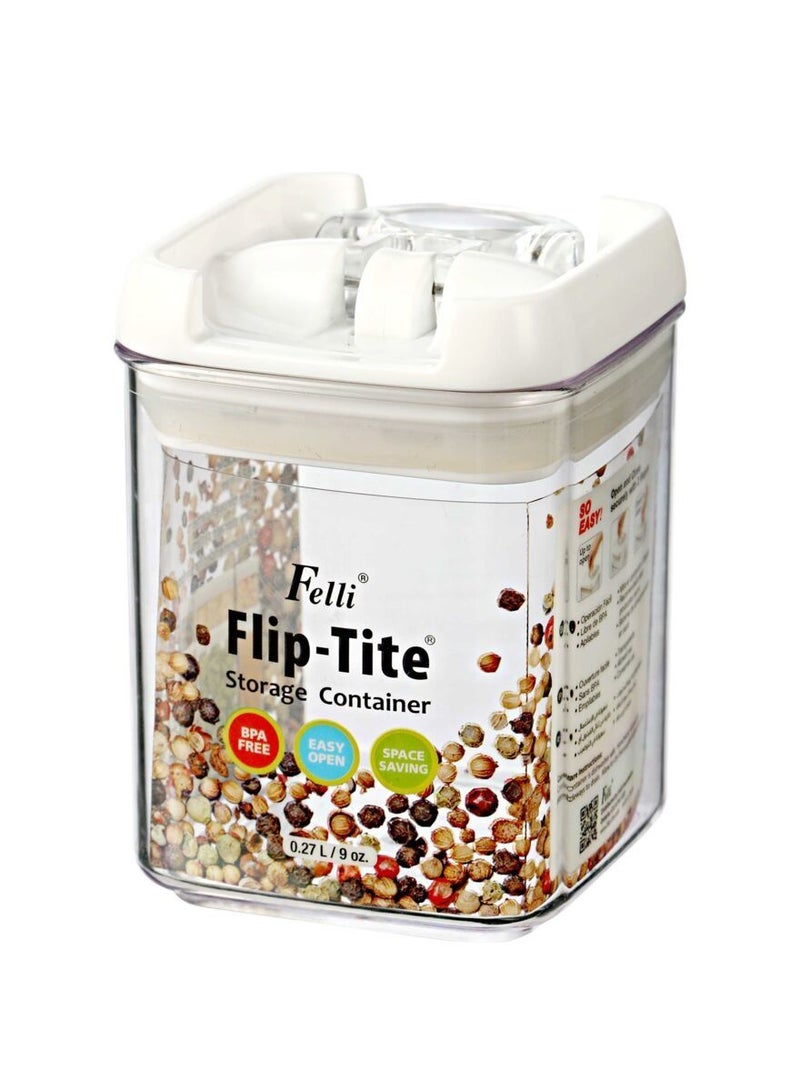 Felli Flip-Tite Square Food Storage Container Clear And White 270ml