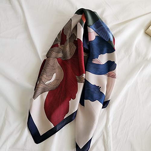 FONYVE Silk Feeling Scarf Medium Square Satin Head Wrap for Women 27.5 inches - Image 3