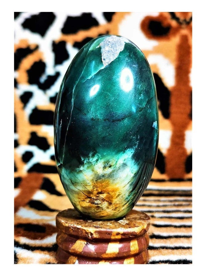 DevLink 100% Natural A Grade Margaj Lingam Green Jade Crystal Shivlingam Marakatha Green Aventurine Panna Gemstone Green Jasper Emerald Shiva (30 Grams, Height- 3.5 Cm, Approx) - Image 5