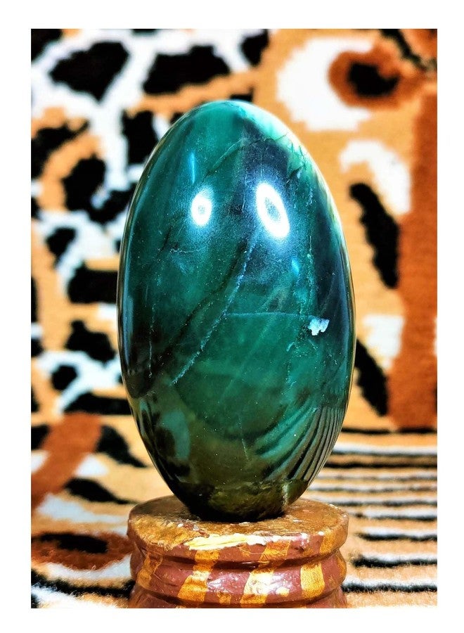 DevLink 100% Natural A Grade Margaj Lingam Green Jade Crystal Shivlingam Marakatha Green Aventurine Panna Gemstone Green Jasper Emerald Shiva (30 Grams, Height- 3.5 Cm, Approx) - Image 4