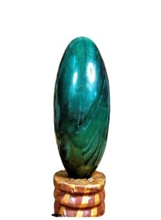 DevLink 100% Natural A Grade Margaj Lingam Green Jade Crystal Shivlingam Marakatha Green Aventurine Panna Gemstone Green Jasper Emerald Shiva (30 Grams, Height- 3.5 Cm, Approx) - Image 1