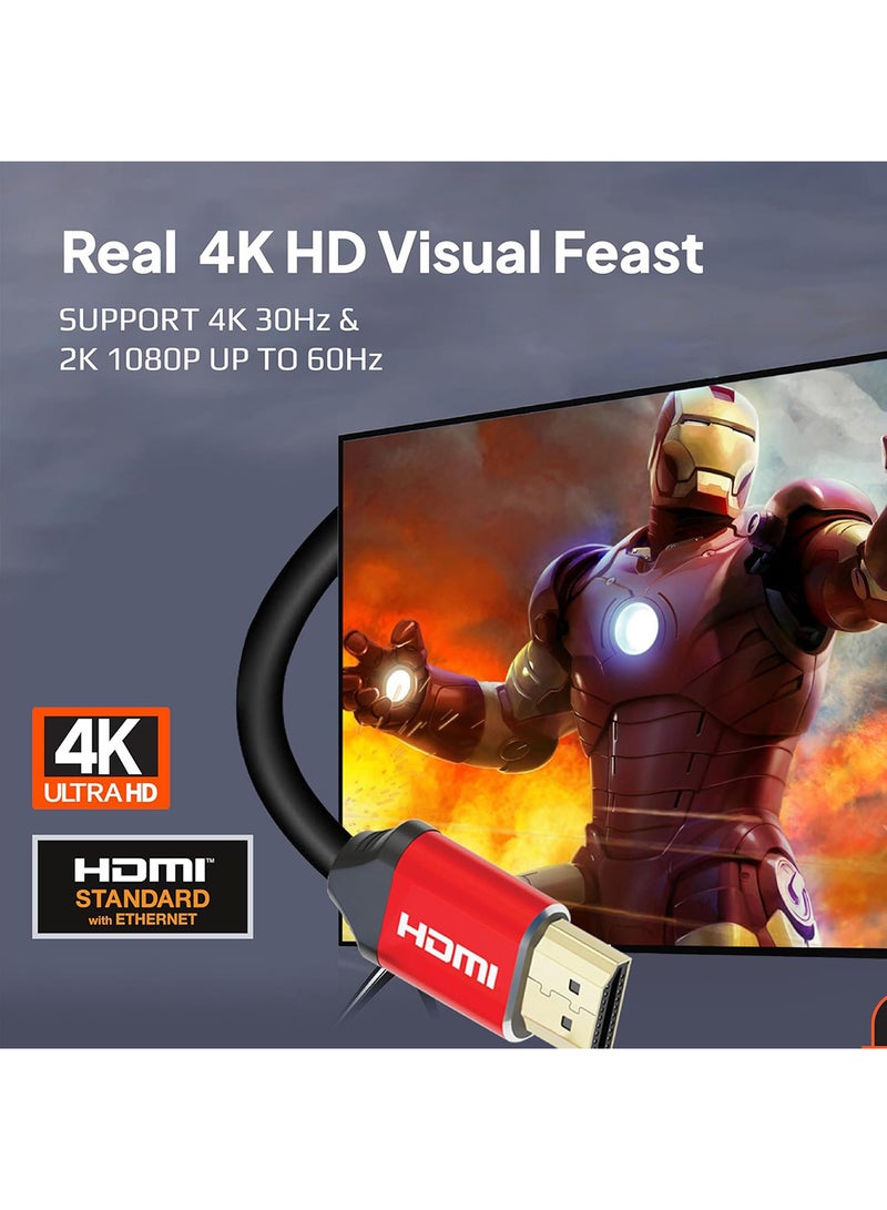 MOWSIL Mowsil 4k@30Hz 1.4 HDMI Cable 1 Meter, Transfer Rate Up to 10.8 Gbps, Support 4K@30Hz/ 2K 1080P Up to 60Hz /3D, Compatible Devices Desktop PC,Laptop,TV Box,DVD Player,Monitor,HD TV,Monitor - Image 3