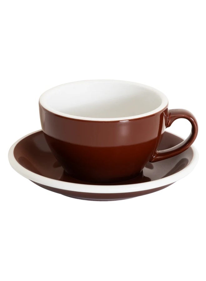 Loveramics Egg 250ml Porcelain Cappuccino Cup And Saucer Brown