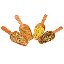 looms & weaves - Neem Wood Scoop Spoon - to Gauge Flours/Rice/Sugar/Ice Creams etc – Set of 4 - Image 2