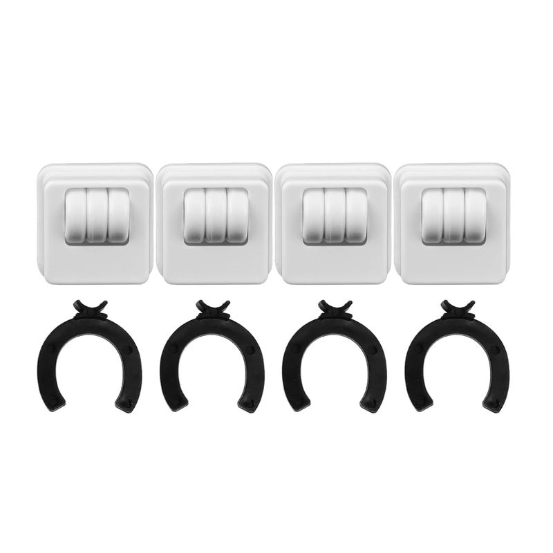 White Furniture Casters with Brake 360 Degree Rotatable Adhesive Rollers for Trash Can Storage Box Small Appliances - Image 1