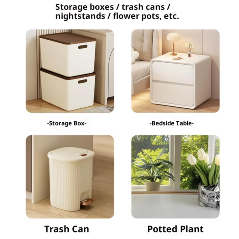 White Furniture Casters with Brake 360 Degree Rotatable Adhesive Rollers for Trash Can Storage Box Small Appliances - Image 5