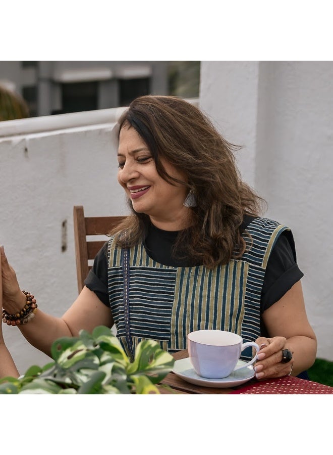 أُورخان طقم ملابس نوم متعددة الاستخدامات من Ohrna SHAAJ مصنوع يدويًا من القطن مع تنورة قصيرة بمقاس واحد وحواف من الجوت - Image 4