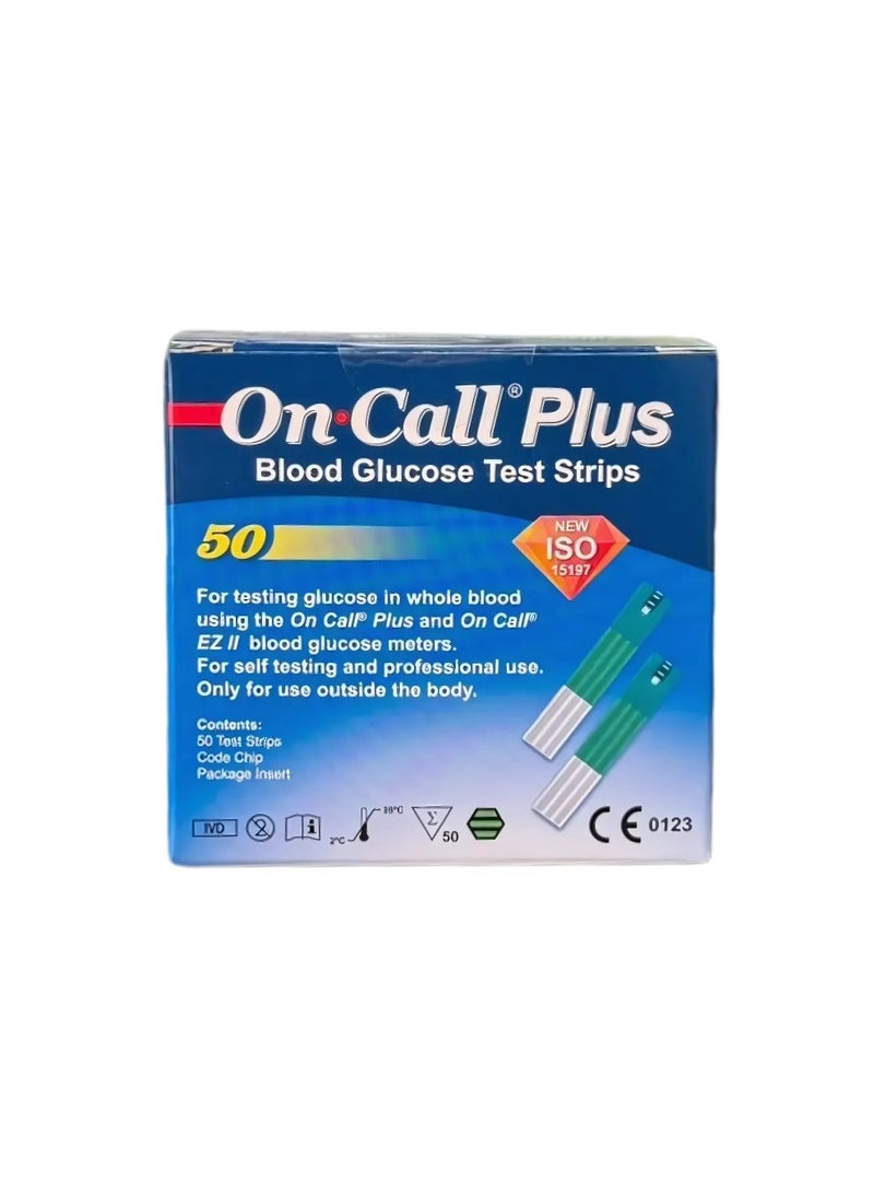 On call plus Accurate Glucose Test Strips for On Call Plus Meter - 50 Pcs - Image 1