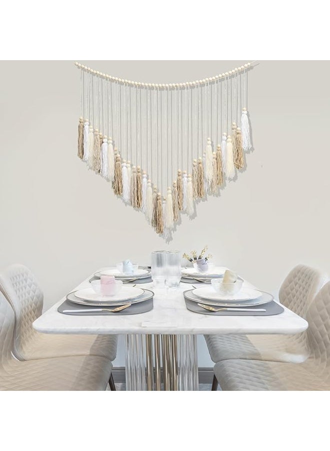 انتيكيانو مكرمية للتعليق على الحائط بلون كريمي وبيج ديكور بوهو - Image 4