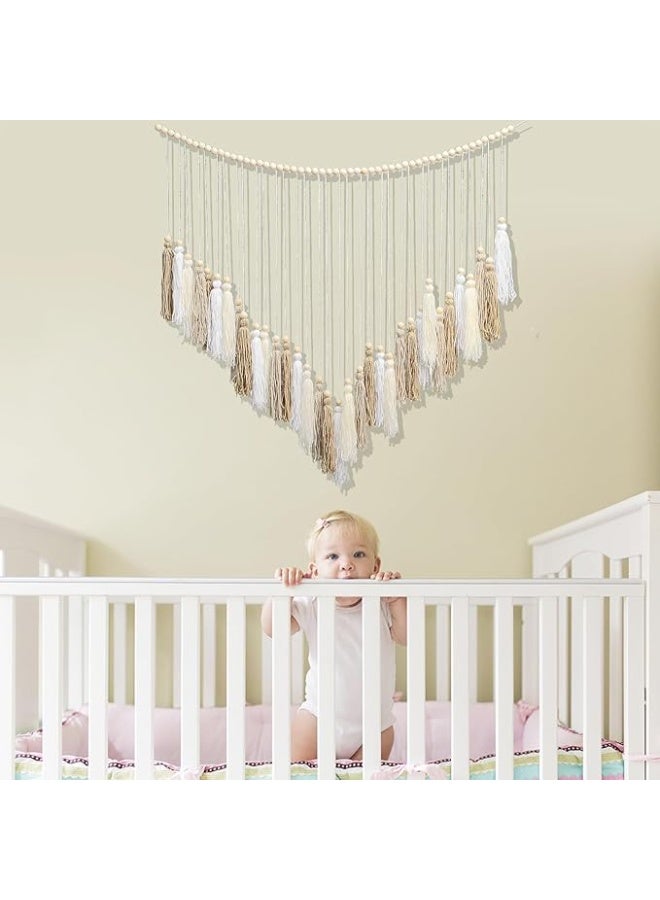 انتيكيانو مكرمية للتعليق على الحائط بلون كريمي وبيج ديكور بوهو - Image 2