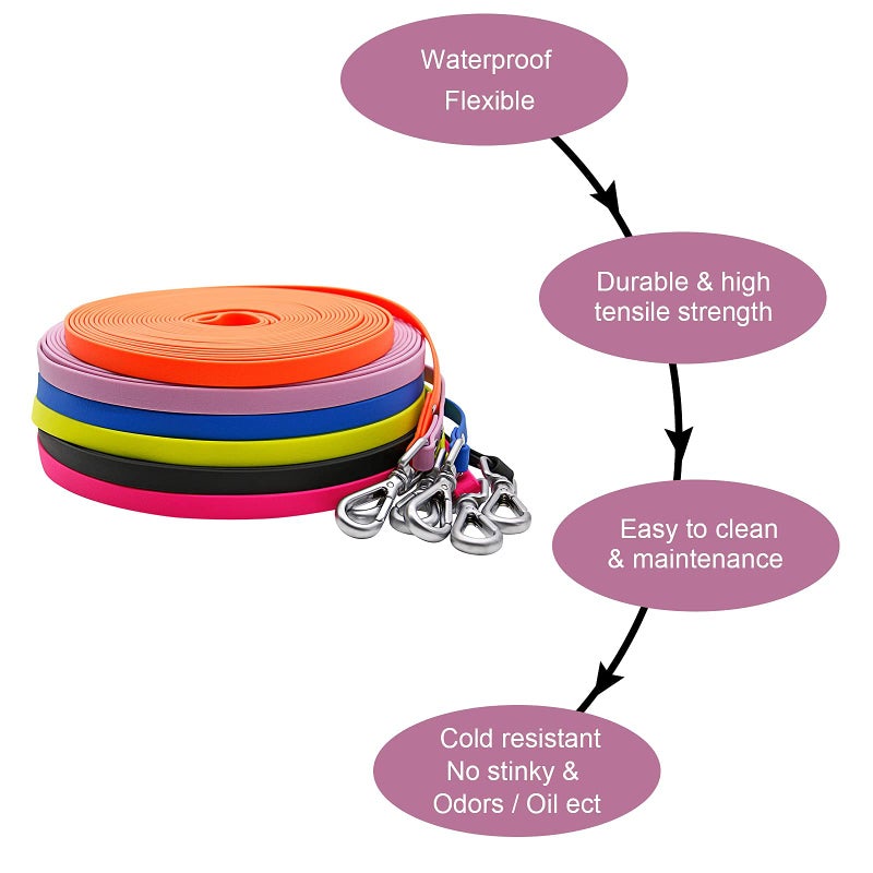 NIMBLE Long Dog Leash Waterproof Recall Training Lead Outdoor Long Line Great for Training, Beach, Play, Camping, or Backyard - Image 3