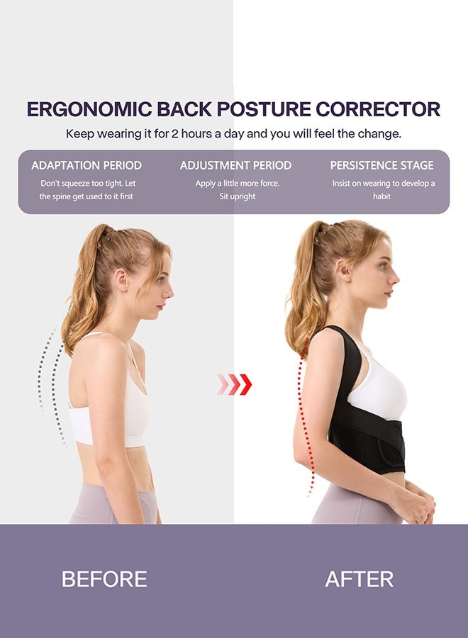 Polish'D Posture Corrector for Women and Men, Improve Posture Correct Hunchback Slouching Invisible Under Clothes - Adjustable Lightweight Upper Back Brace for Neck Shoulder & Upper Back Pain Relief - Image 3