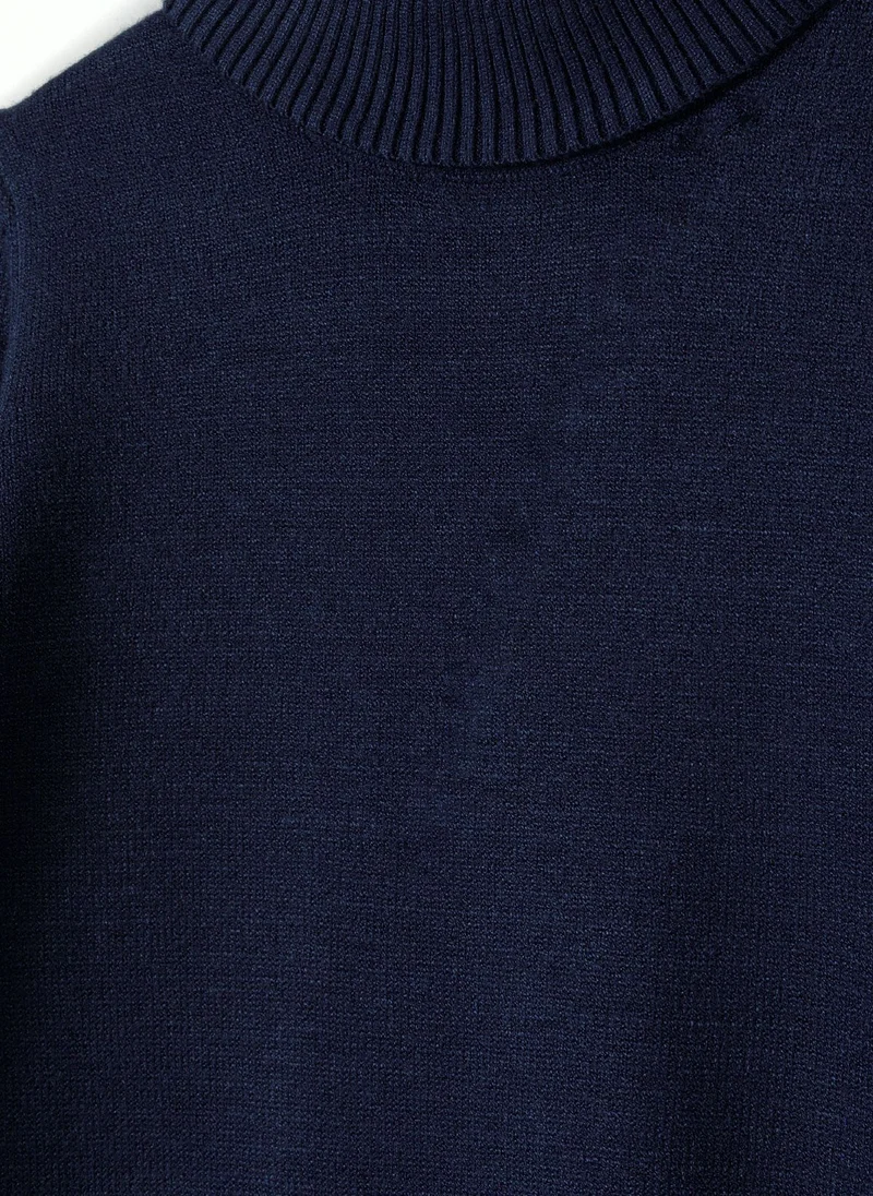 MINOTI Kids Girls Soft Knit Turtleneck Sweater with Viscose