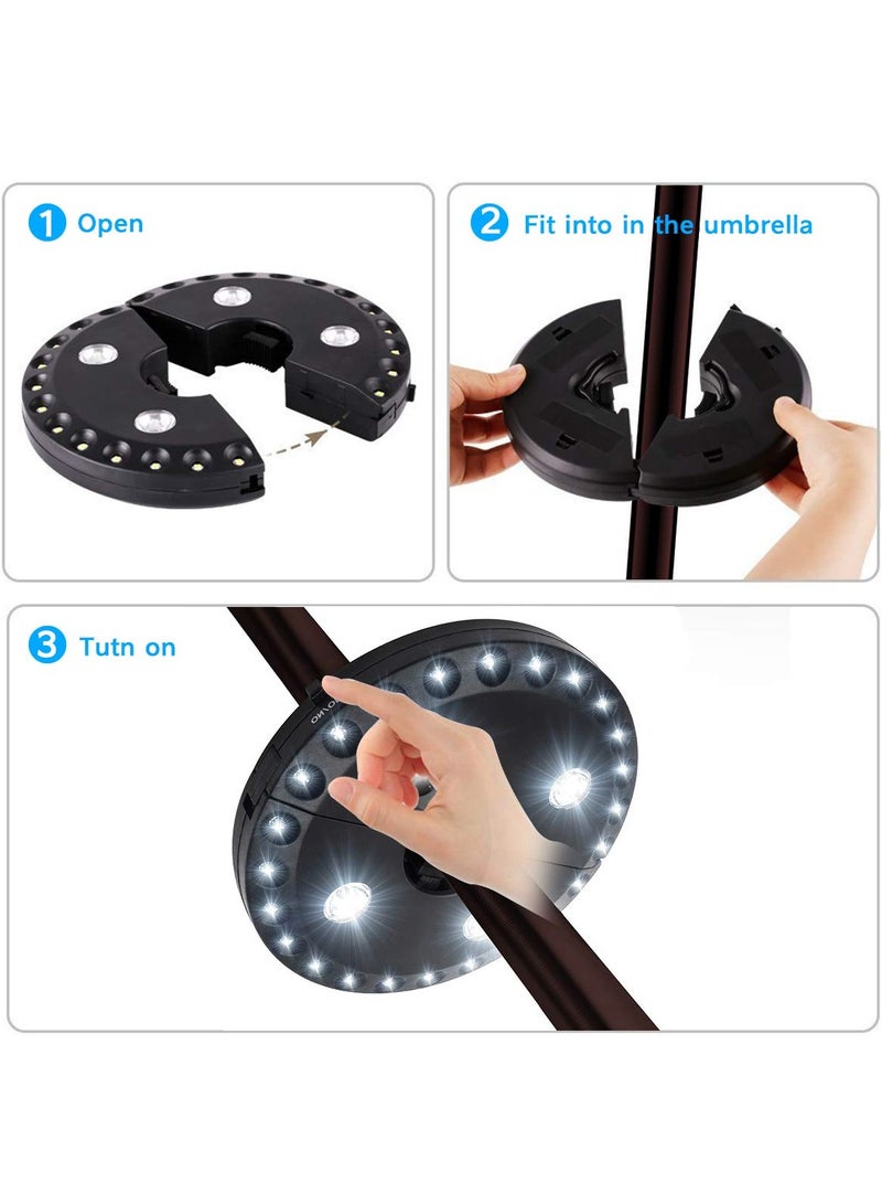 SYOSI ضوء مظلة الفناء، أضواء بدون سلك، 28 ضوء LED بقوة 200 لومن 3 أوضاع إضاءة بدون سلك، إضاءة خارجية لحديقة التخييم والخيام [فئة الطاقة A+++] - Image 3