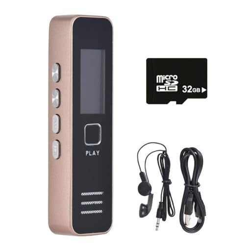 Technoview Digital Voice Recorder with 32 GB Micro SD Card Included Professional Audio Recorder MP 3 Player TF Card Dictaphone Record Microphone Sound Recording Device - Image 1